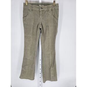 Y2K SO Women's Green Cotton Blend Corduroy Low-Rise Skinny Leg Pants Size 3